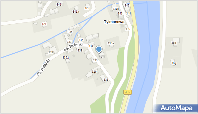 Tylmanowa, Osiedle Hardopadły, 334c, mapa Tylmanowa