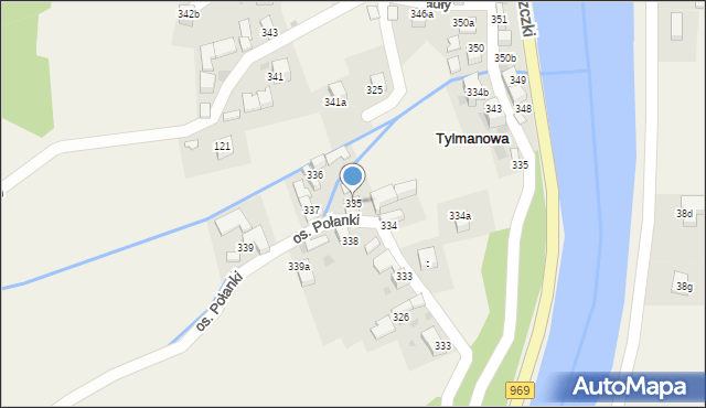 Tylmanowa, Osiedle Hardopadły, 335, mapa Tylmanowa