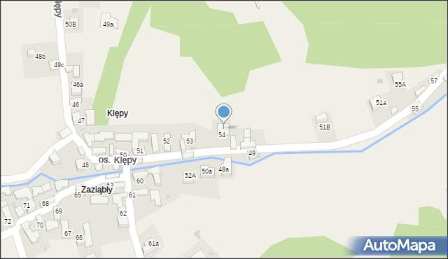 Tylmanowa, Osiedle Klępy, 54a, mapa Tylmanowa