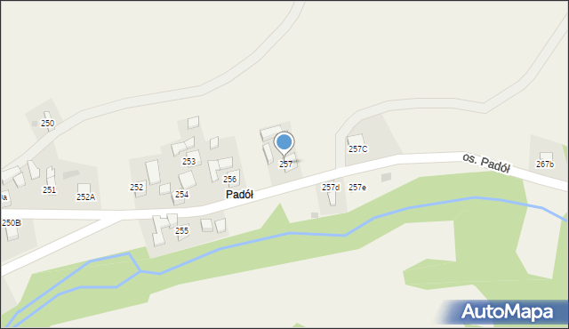 Tylmanowa, Osiedle Padół, 257, mapa Tylmanowa