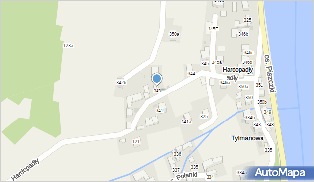 Tylmanowa, Osiedle Piszczki, 343, mapa Tylmanowa
