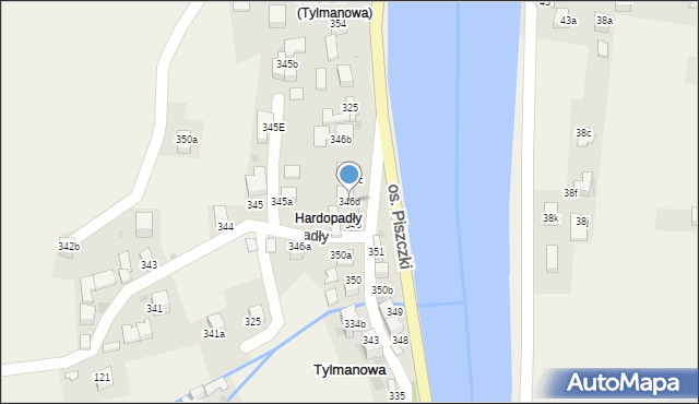 Tylmanowa, Osiedle Piszczki, 346d, mapa Tylmanowa