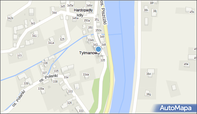 Tylmanowa, Osiedle Piszczki, 347, mapa Tylmanowa