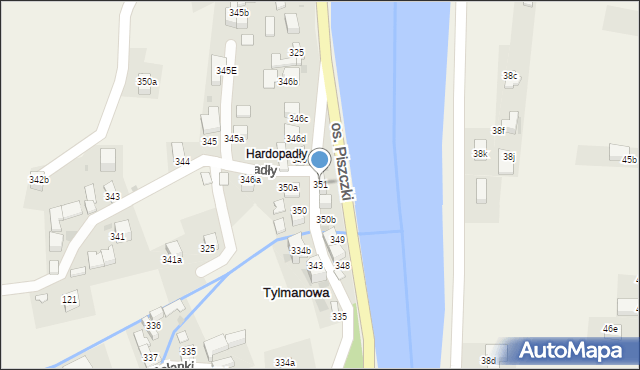 Tylmanowa, Osiedle Piszczki, 351, mapa Tylmanowa