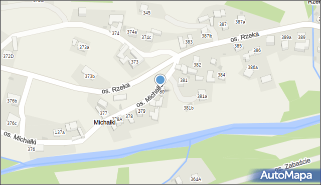 Tylmanowa, Osiedle Rzeka, 380, mapa Tylmanowa