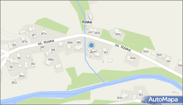 Tylmanowa, Osiedle Rzeka, 391, mapa Tylmanowa