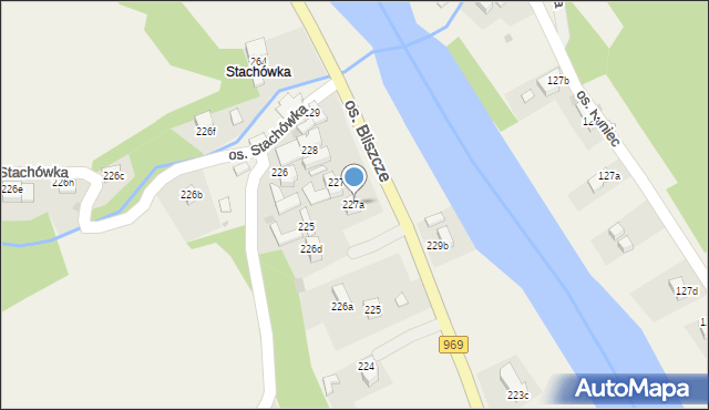 Tylmanowa, Osiedle Stachówka, 227a, mapa Tylmanowa