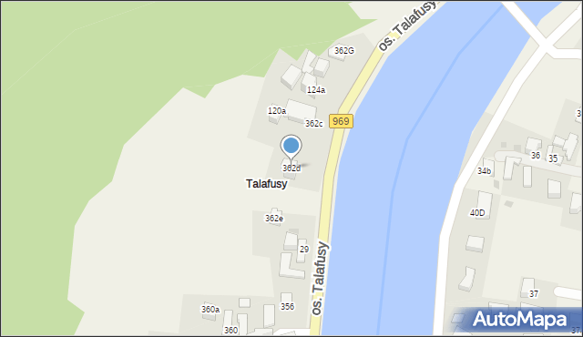 Tylmanowa, Osiedle Talafusy, 362d, mapa Tylmanowa