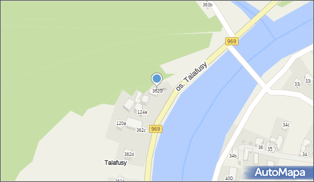 Tylmanowa, Osiedle Talafusy, 362G, mapa Tylmanowa