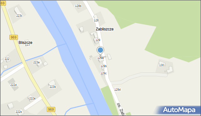 Tylmanowa, Osiedle Zabliszcze, 129a, mapa Tylmanowa
