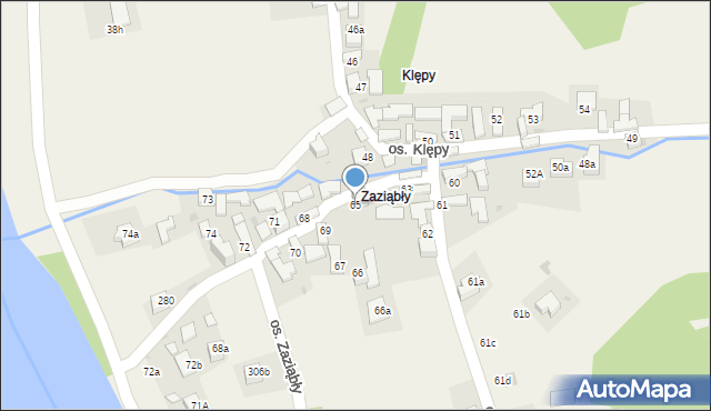 Tylmanowa, Osiedle Zaziąbły, 65, mapa Tylmanowa