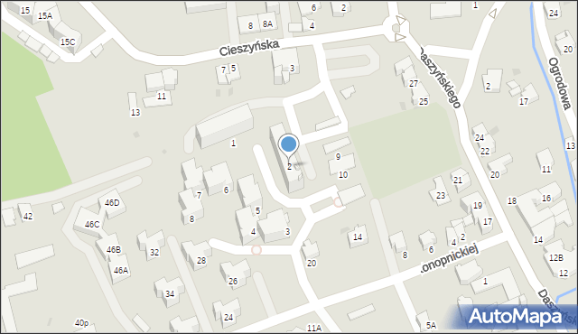 Ustroń, Osiedle Centrum, 2, mapa Ustroń