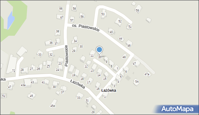 Wadowice, Osiedle Piastowskie, 10, mapa Wadowice