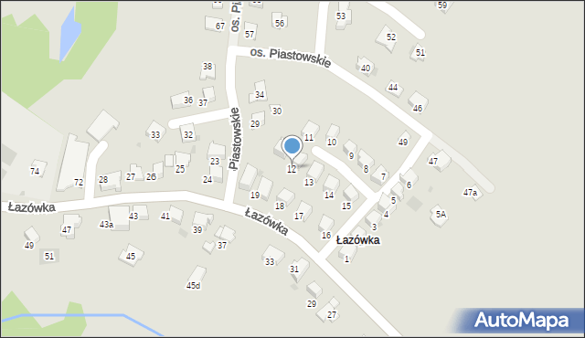 Wadowice, Osiedle Piastowskie, 12, mapa Wadowice