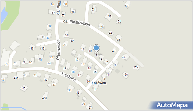 Wadowice, Osiedle Piastowskie, 9, mapa Wadowice