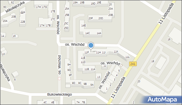 Wągrowiec, Osiedle Wschód, 11G, mapa Wągrowiec