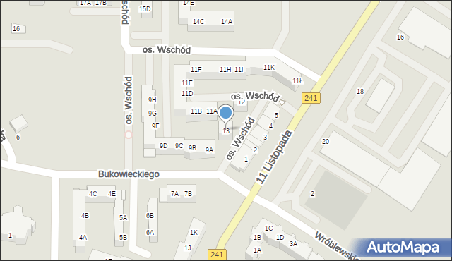 Wągrowiec, Osiedle Wschód, 13, mapa Wągrowiec