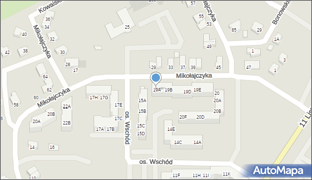 Wągrowiec, Osiedle Wschód, 19A, mapa Wągrowiec