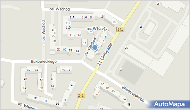 Wągrowiec, Osiedle Wschód, 1C, mapa Wągrowiec