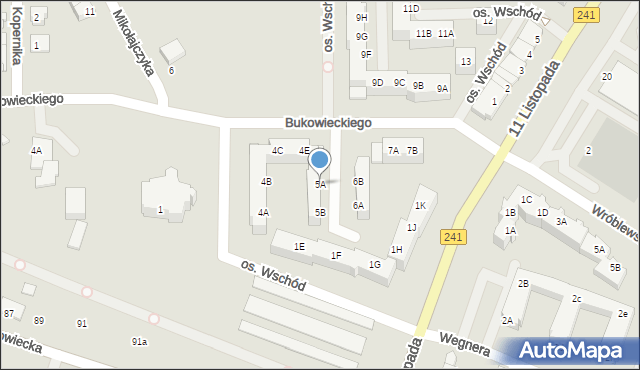 Wągrowiec, Osiedle Wschód, 5A, mapa Wągrowiec