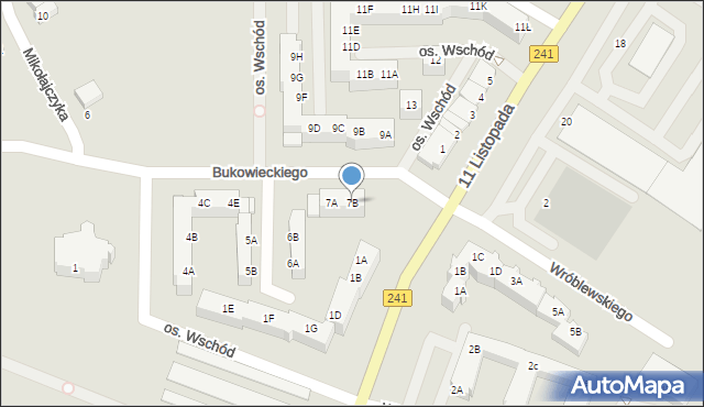 Wągrowiec, Osiedle Wschód, 7B, mapa Wągrowiec