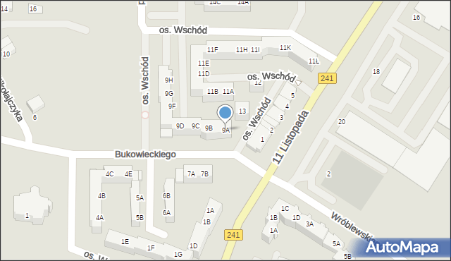 Wągrowiec, Osiedle Wschód, 9A, mapa Wągrowiec