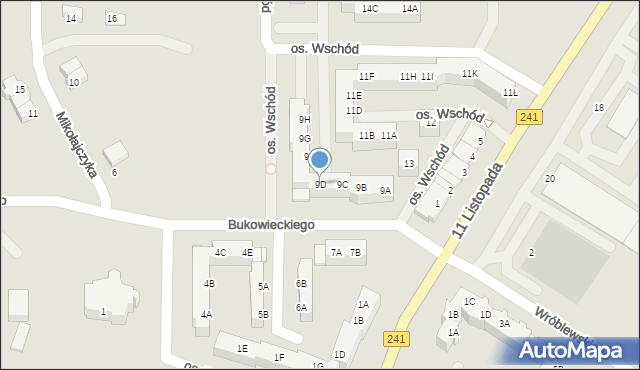 Wągrowiec, Osiedle Wschód, 9D, mapa Wągrowiec