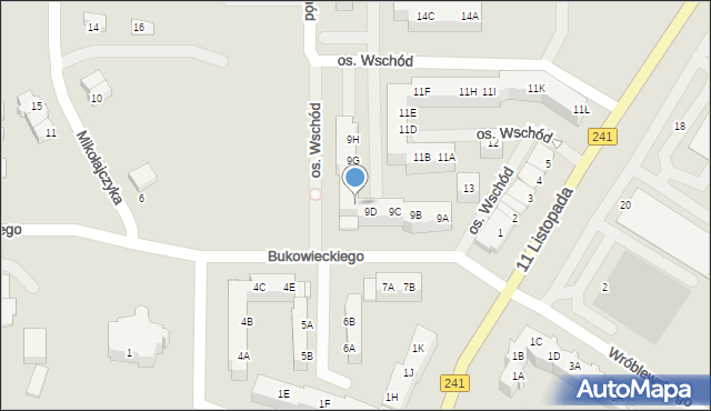 Wągrowiec, Osiedle Wschód, 9E, mapa Wągrowiec