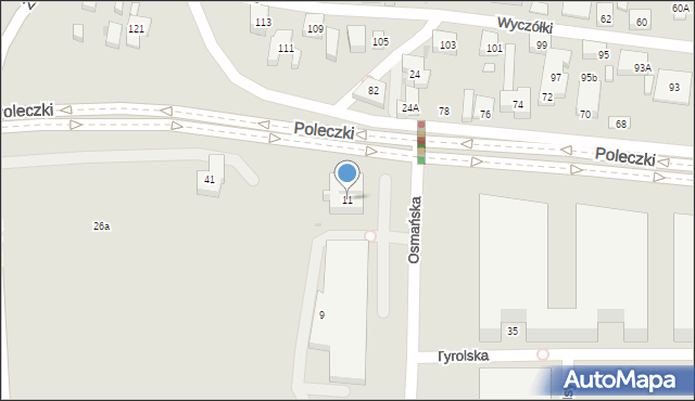 Warszawa, Osmańska, 11, mapa Warszawy