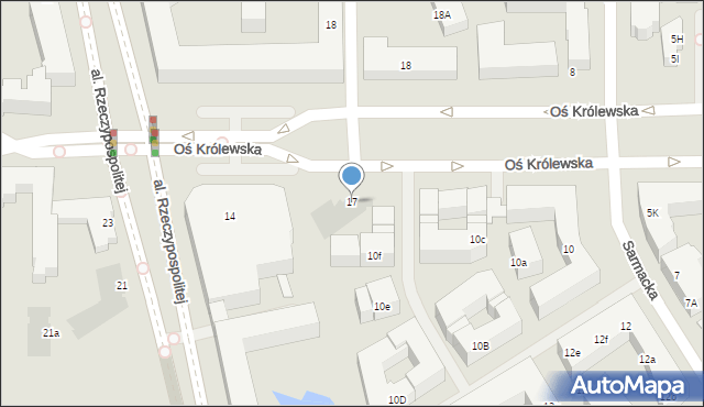 Warszawa, Oś Królewska, 17, mapa Warszawy