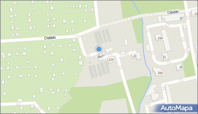 Warszawa, Osieki, 18A, mapa Warszawy