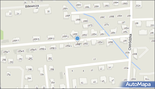 Warszawa, Ostródzka, 195E, mapa Warszawy