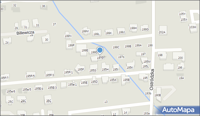 Warszawa, Ostródzka, 197D, mapa Warszawy