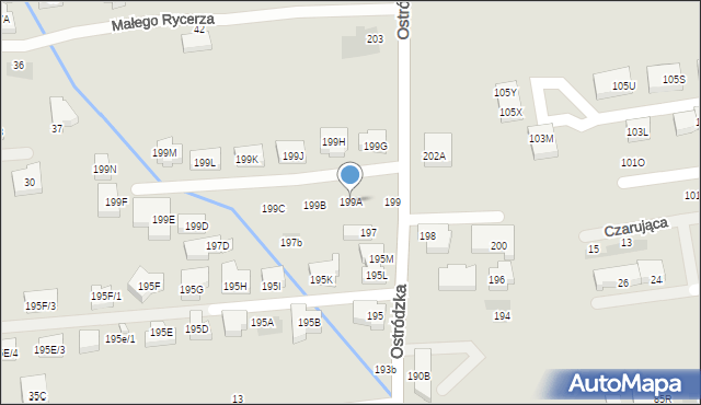 Warszawa, Ostródzka, 199A, mapa Warszawy