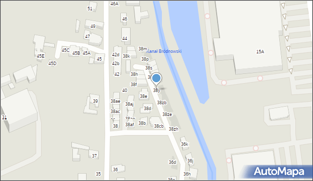 Warszawa, Ostródzka, 38y, mapa Warszawy