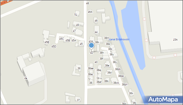 Warszawa, Ostródzka, 42, mapa Warszawy