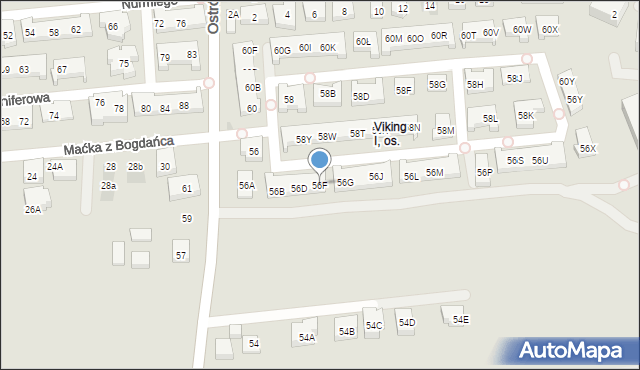 Warszawa, Ostródzka, 56F, mapa Warszawy