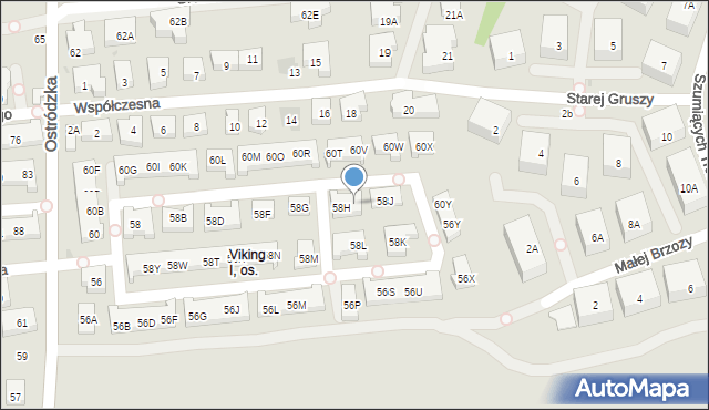 Warszawa, Ostródzka, 58I, mapa Warszawy