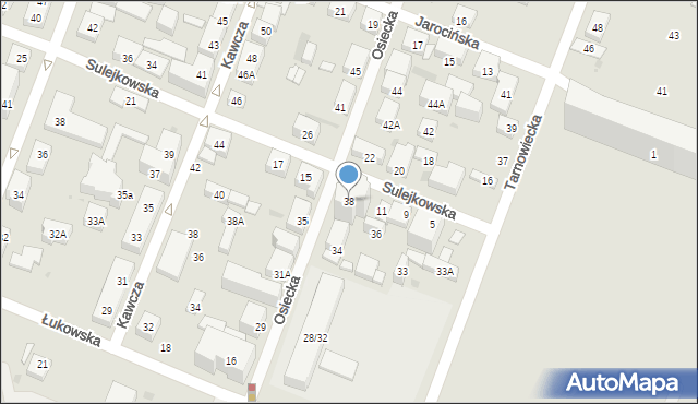 Warszawa, Osiecka, 38, mapa Warszawy