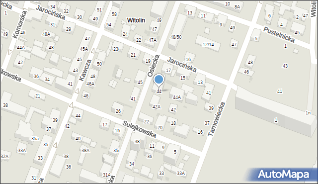 Warszawa, Osiecka, 44, mapa Warszawy