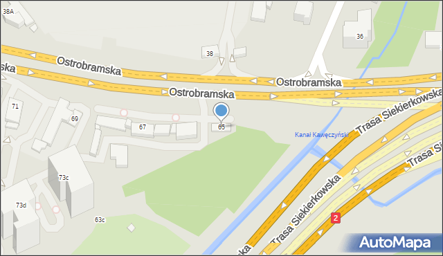 Warszawa, Ostrobramska, 65, mapa Warszawy