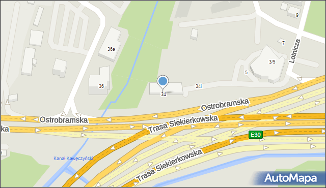 Warszawa, Ostrobramska, 34, mapa Warszawy