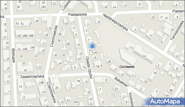 Warszawa, Osada Ojców, 13, mapa Warszawy