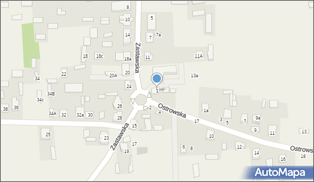 Wąsewo, Ostrowska, 1, mapa Wąsewo