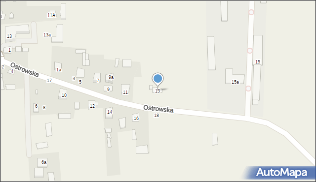 Wąsewo, Ostrowska, 13, mapa Wąsewo