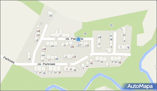 Wiązowna, Osiedle Parkowe, 11, mapa Wiązowna