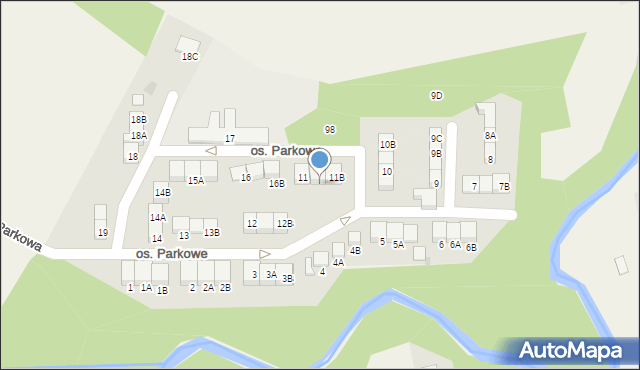 Wiązowna, Osiedle Parkowe, 11A, mapa Wiązowna