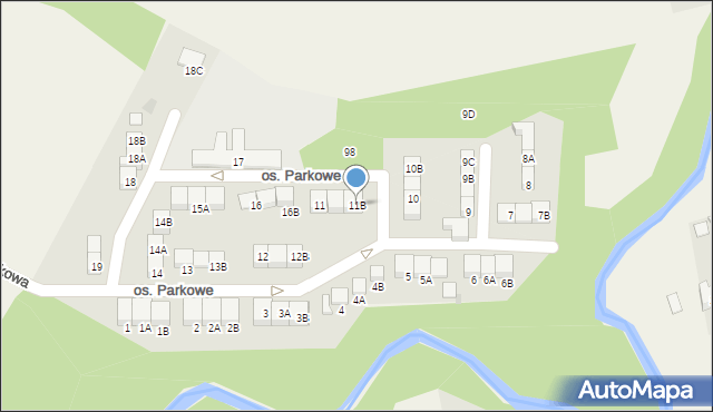 Wiązowna, Osiedle Parkowe, 11B, mapa Wiązowna