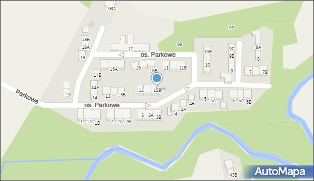 Wiązowna, Osiedle Parkowe, 12B, mapa Wiązowna