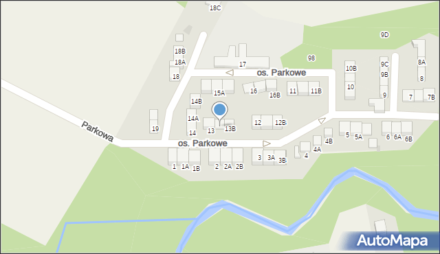 Wiązowna, Osiedle Parkowe, 13A, mapa Wiązowna